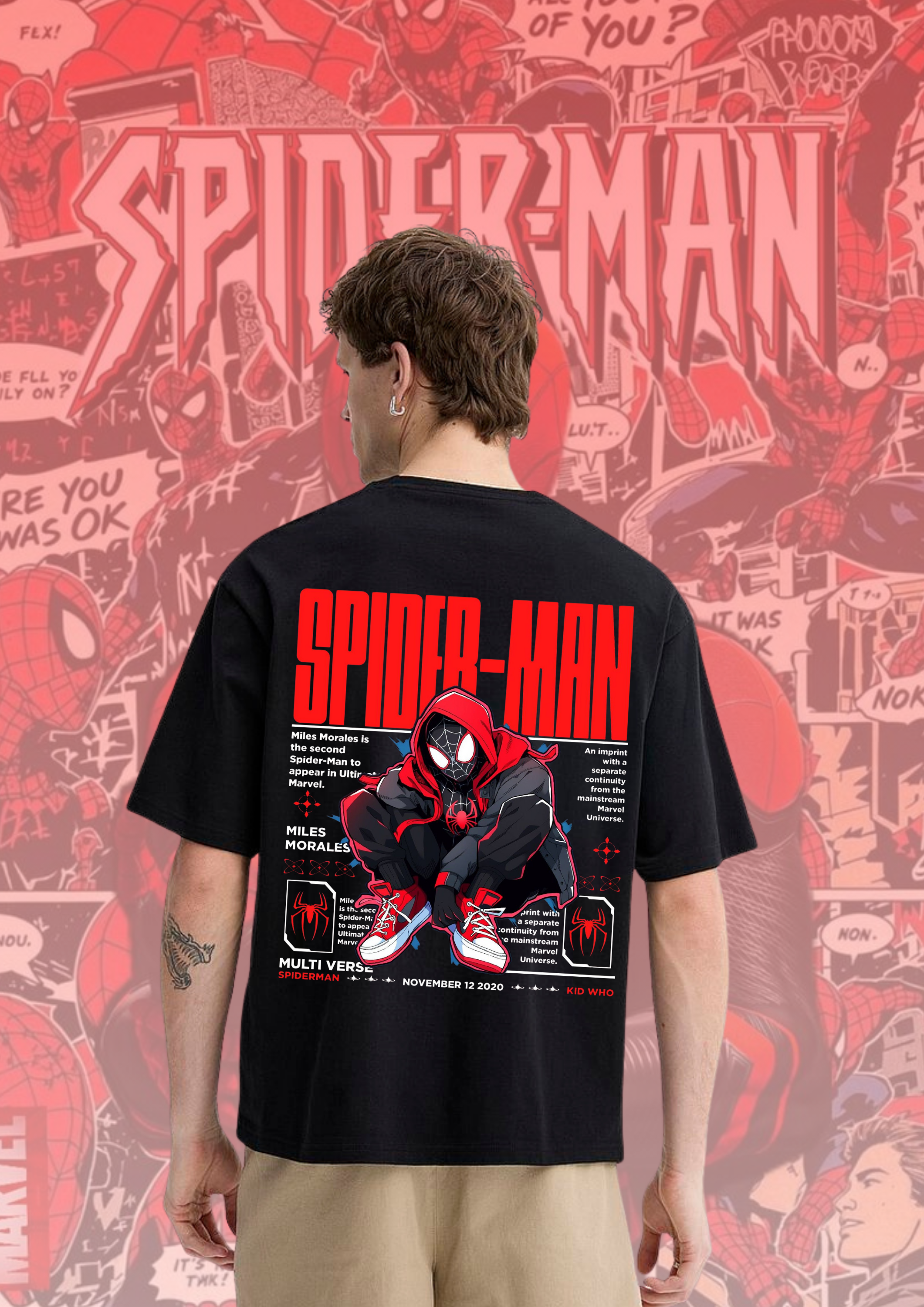 Spider man oversized black