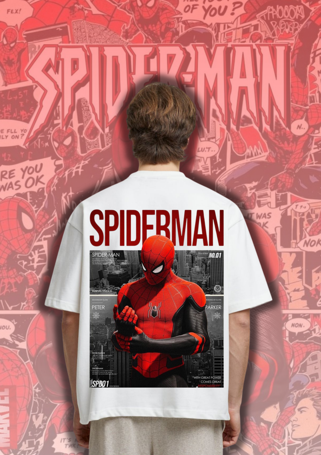 Spiderman white oversized tshirt