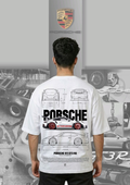 Porsche 911 oversized white tshirt