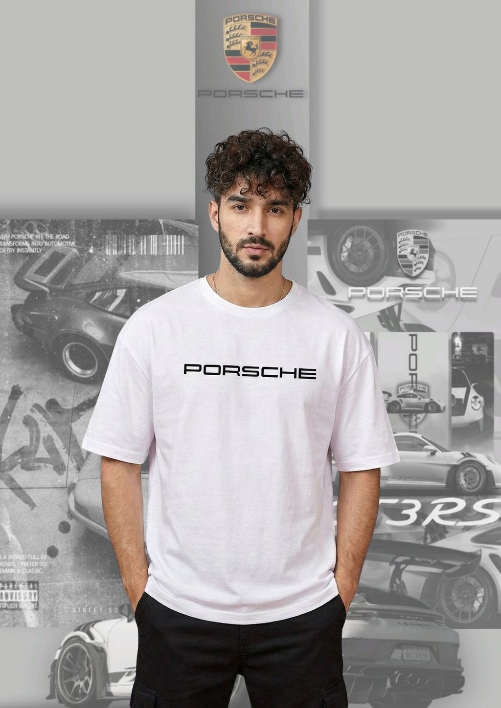 PORSCHE GT3 rs oversized white