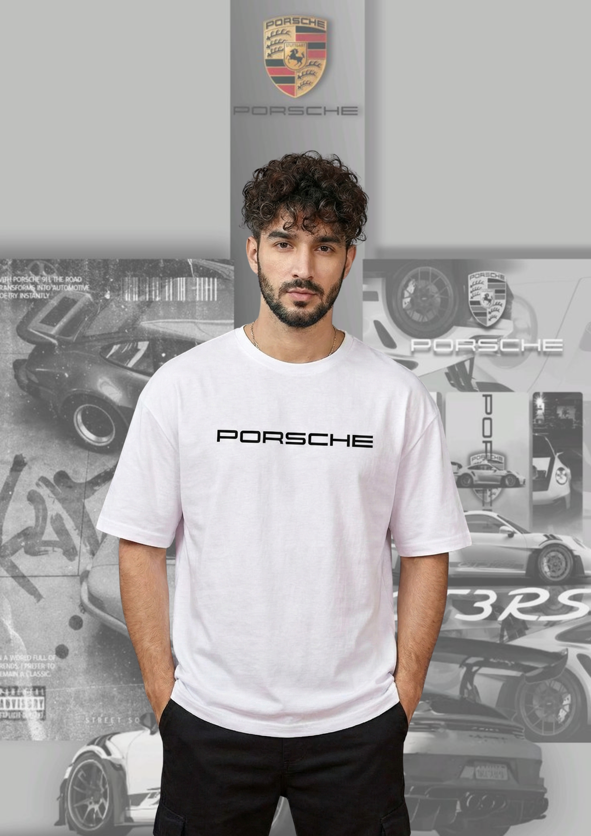 PORSCHE GT3 rs oversized white