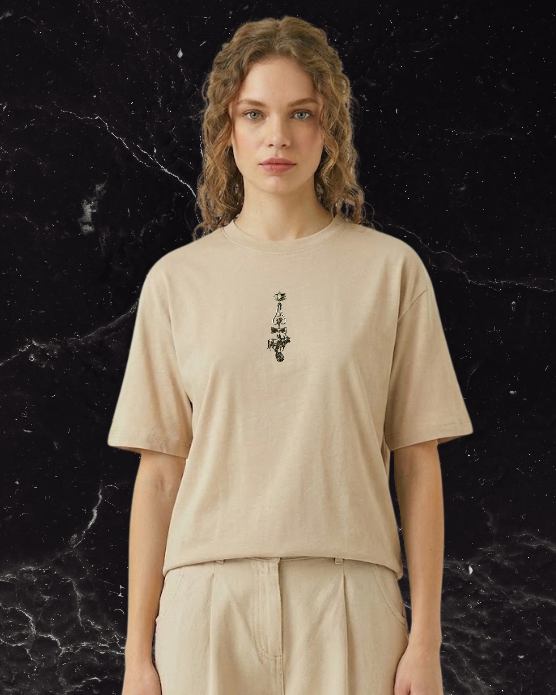 mahesh babu oversized begie tshirt