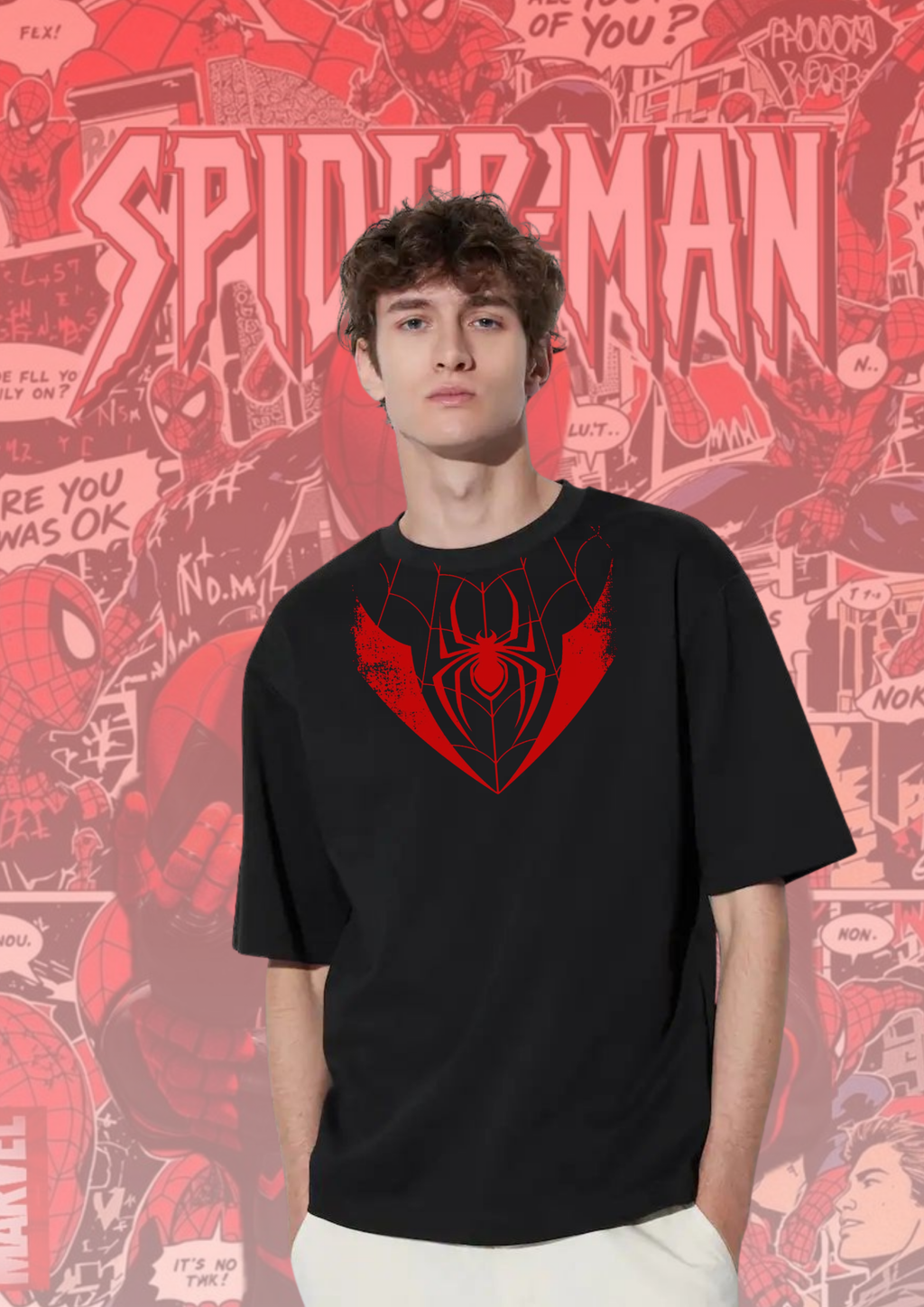 Spider man oversized black